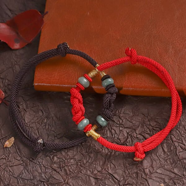 Red Jade Luck Fate Knot Braided Couple Bracelet