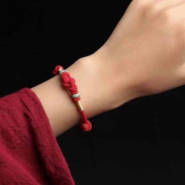 Red Jade Luck Fate Knot Braided Couple Bracelet