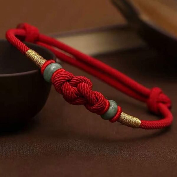 Red Jade Luck Fate Knot Braided Couple Bracelet