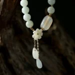 Natural white jade luck bracelet