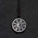 Tai Chi diagram obsidian pendant