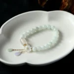 Natural white jade luck bracelet