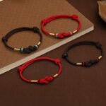 Red Jade Luck Fate Knot Braided Couple Bracelet