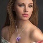 Natural Quartz Crystal Moon Tree of Life Healing Energy Necklace Pendant