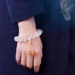 White Crystal Six-Syllable Mantra Prayer Bead Bracelet