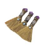 Natural Crystal Magic Mini Broom Ornament