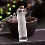 Natural White Crystal Heart Sutra Pendant