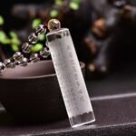Natural White Crystal Heart Sutra Pendant