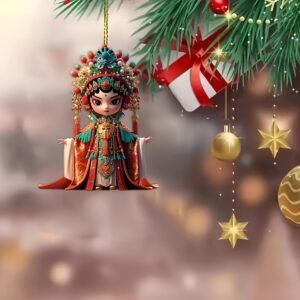 Acrylic Peking Opera Character Pendant with Chinese Style, Theatrical Decor, Keychain, Trendy Bag Charm