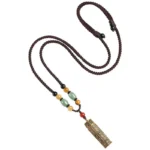 Tibet Om Mani Padme Hum Agate Shurangama Sutra Protection Necklace Pendant