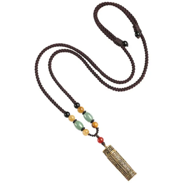 Tibet Om Mani Padme Hum Agate Shurangama Sutra Protection Necklace Pendant