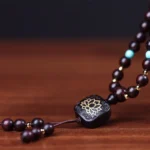 108 Mala Beads Tibetan Small Leaf Red Sandalwood Lotus Balance Bracelet