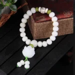 Lotus Natural White Bodhi Seed Luck Bracelet