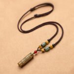 Tibet Om Mani Padme Hum Agate Shurangama Sutra Protection Necklace Pendant