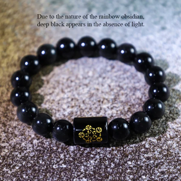 Natural Rainbow Obsidian Positive Transformation Bracelet