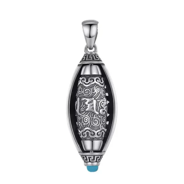Tibet Om Mani Padme Hum Protection Necklace Rotatable Pendant