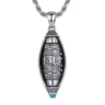 Tibet Om Mani Padme Hum Protection Necklace Rotatable Pendant