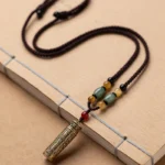 Tibet Om Mani Padme Hum Agate Shurangama Sutra Protection Necklace Pendant