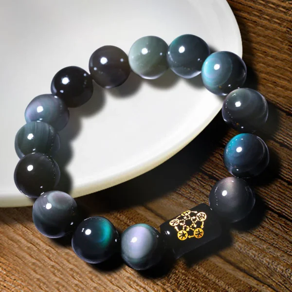 Natural Rainbow Obsidian Positive Transformation Bracelet