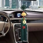 Amulet for peace and safety, Chinese knot lotus flower car rearview mirror pendant with tassel decoration