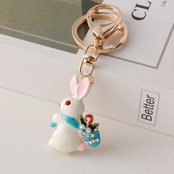 Christmas series keychains, cute Christmas tree ornaments, dripping metal pendants, Christmas decorations.