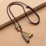 Tibet Om Mani Padme Hum Agate Shurangama Sutra Protection Necklace Pendant