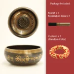 Tibetan Meditation Bowl for Healing and Mindfulness Om Mani Padme Hum Singing Bowl