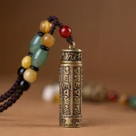 Tibet Om Mani Padme Hum Agate Shurangama Sutra Protection Necklace Pendant