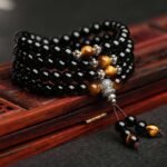 108-bead unisex obsidian tiger's eye prayer bead bracelet