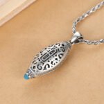 Tibet Om Mani Padme Hum Protection Necklace Rotatable Pendant