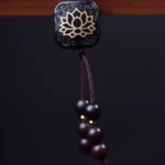 108 Mala Beads Tibetan Small Leaf Red Sandalwood Lotus Balance Bracelet