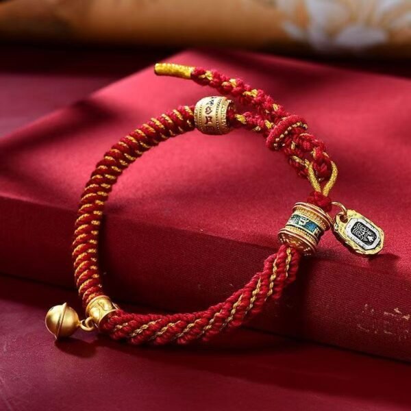 Tibetan handmade woven six-syllable mantra five-colored wealth-attracting/evil-repelling bracelet