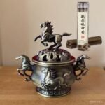 Chinese Retro Style Double-Eared Horse Incense Burner Ornament