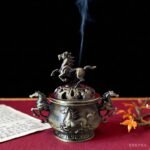 Chinese Retro Style Double-Eared Horse Incense Burner Ornament