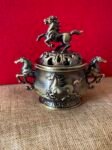 Chinese Retro Style Double-Eared Horse Incense Burner Ornament