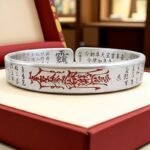 Chinese Taoist Retro-Style "Protective and Wealth-Attracting" Open Bangle