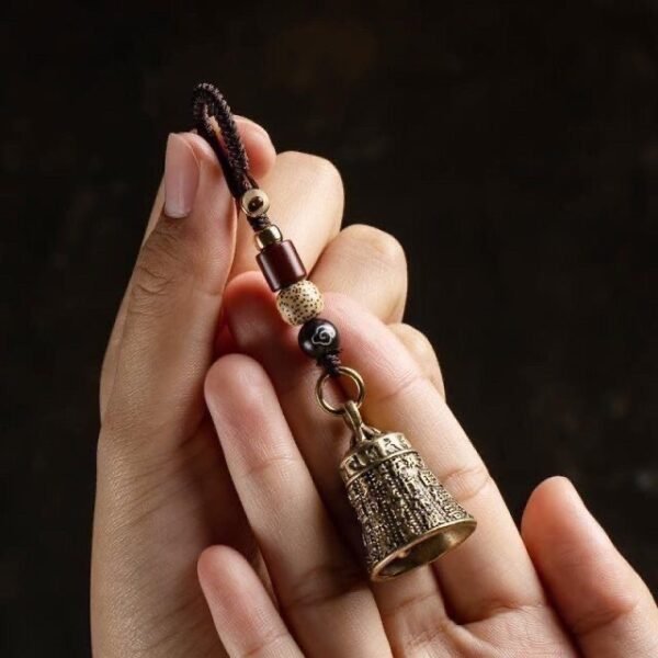 Pure Brass Heart Sutra Bell Keychain Pendant