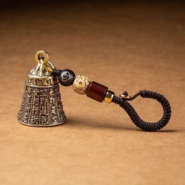 Pure Brass Heart Sutra Bell Keychain Pendant