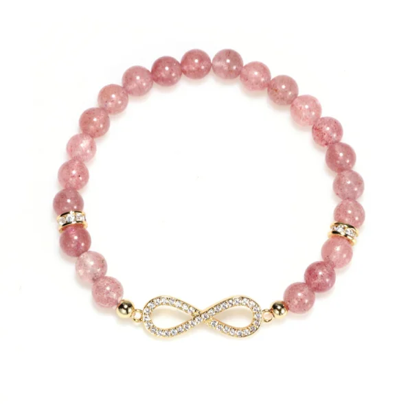 Natural Strawberry Quartz Positivity Healing Bracelet