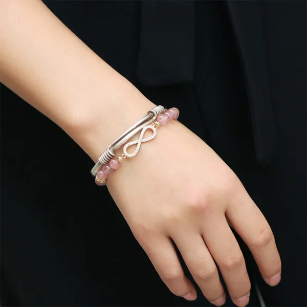 Natural Strawberry Quartz Positivity Healing Bracelet